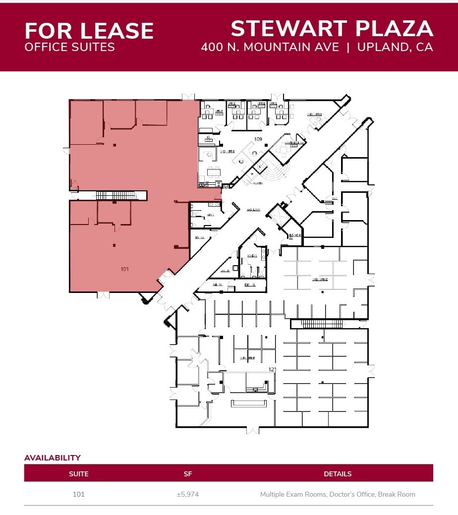 400 N Mountain Ave, Upland, CA à louer Plan d’étage– Image 1 sur 1