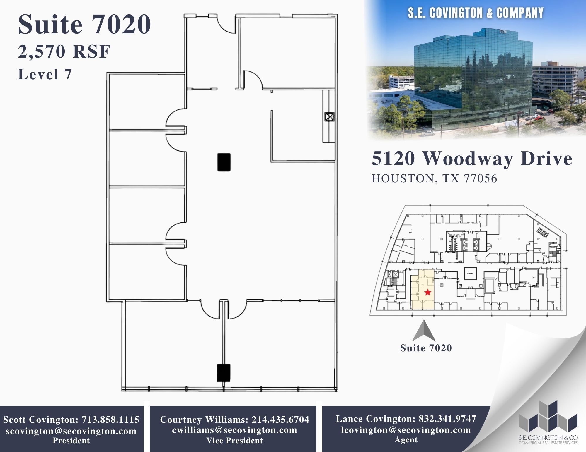 5120 Woodway Dr, Houston, TX à louer Plan d’étage– Image 1 sur 2