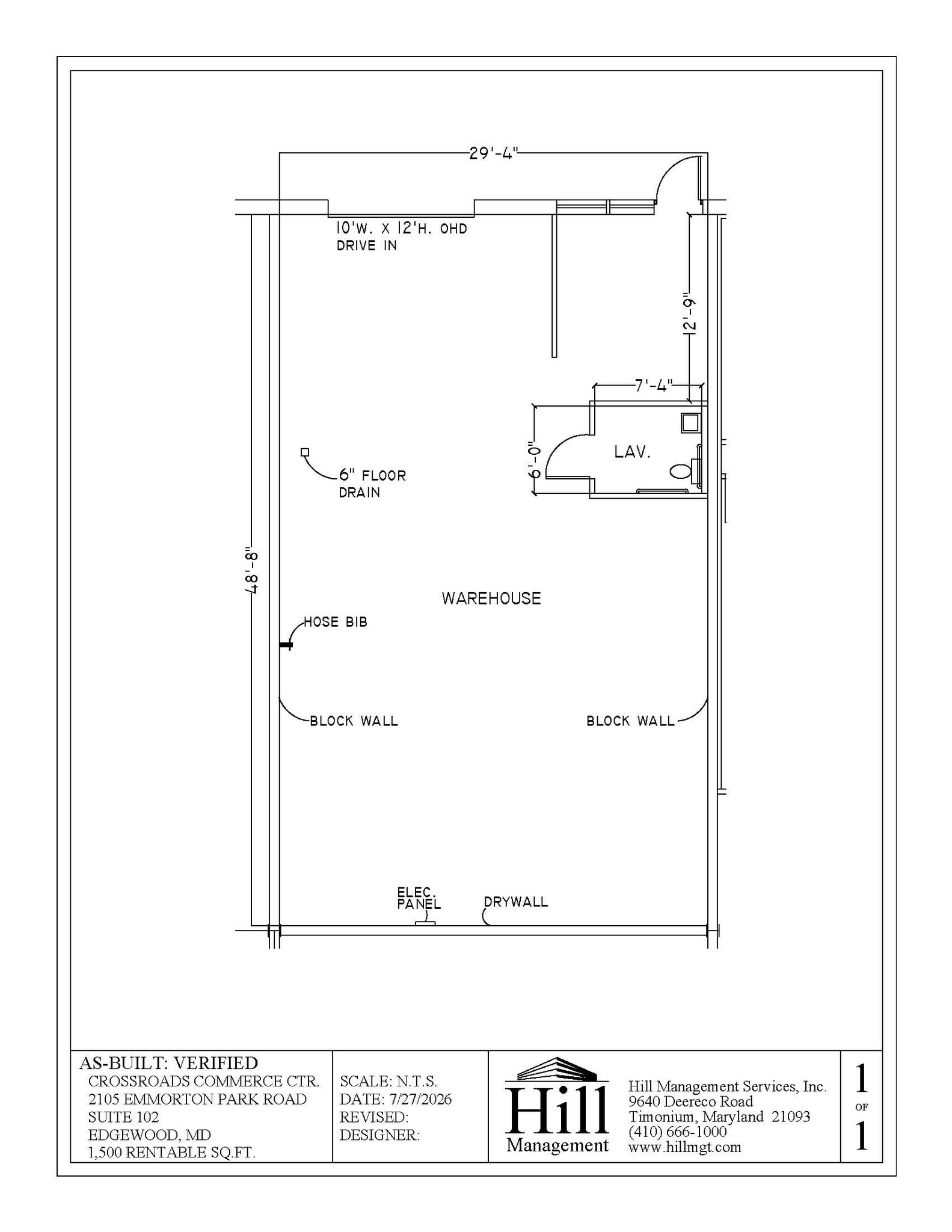 2105 Emmorton Park Rd, Edgewood, MD à louer Plan d’étage– Image 1 sur 1