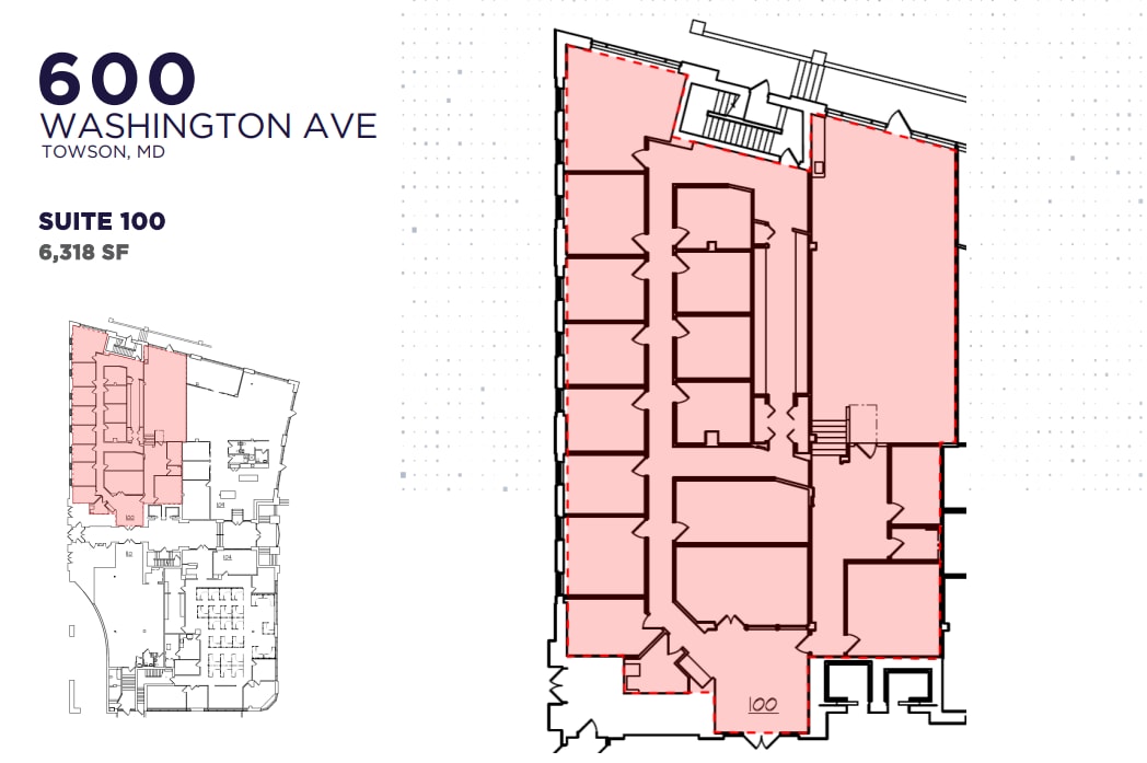 600 Washington Ave, Towson, MD à louer Plan d’étage– Image 1 sur 1