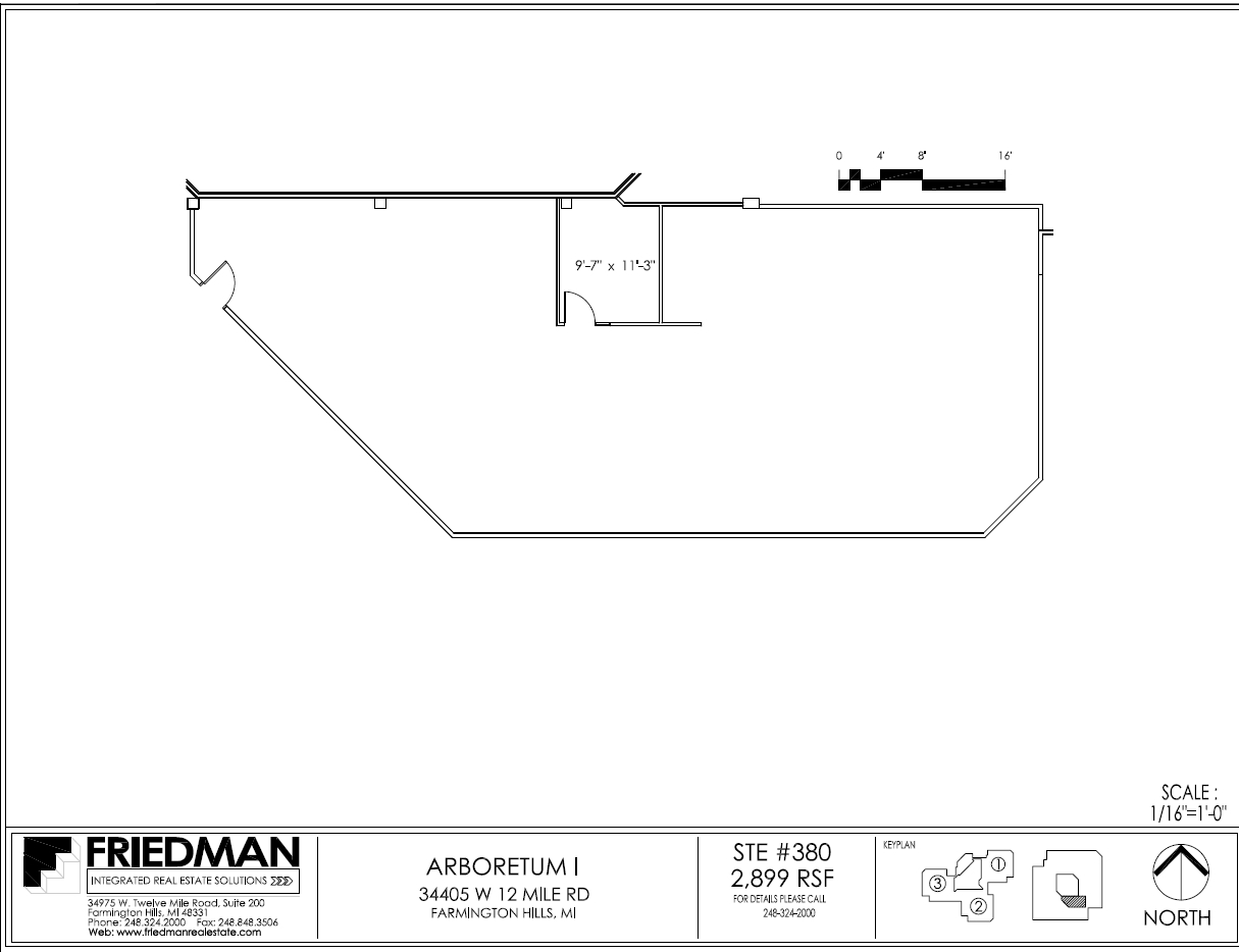 34505 W 12 Mile Rd, Farmington Hills, MI à louer Plan d’étage– Image 1 sur 2