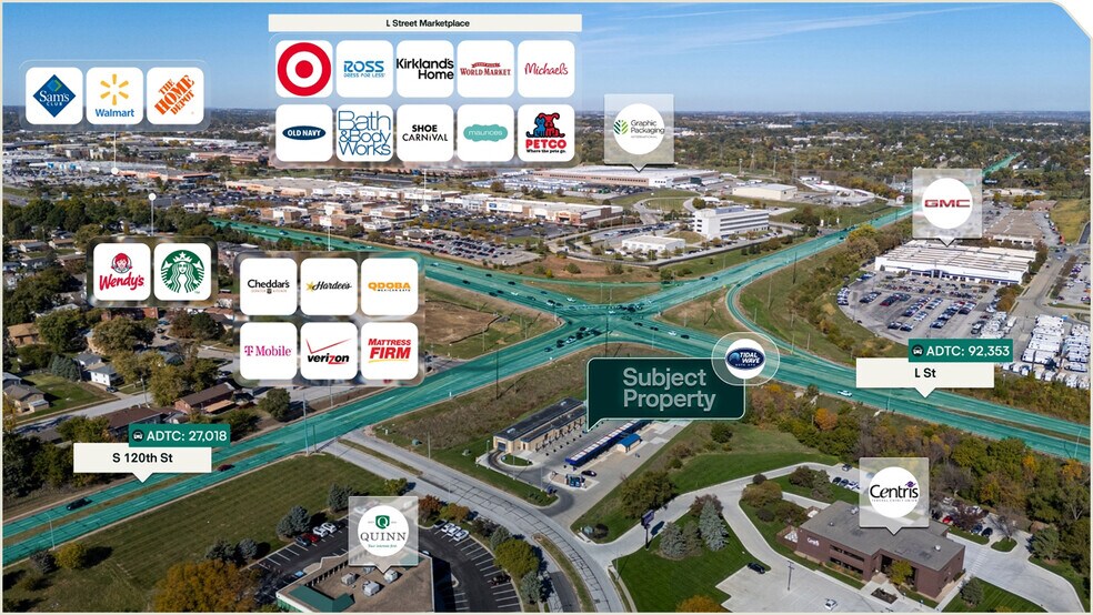 11910 M St, Omaha, NE à vendre - Aérien – Image 3 sur 3