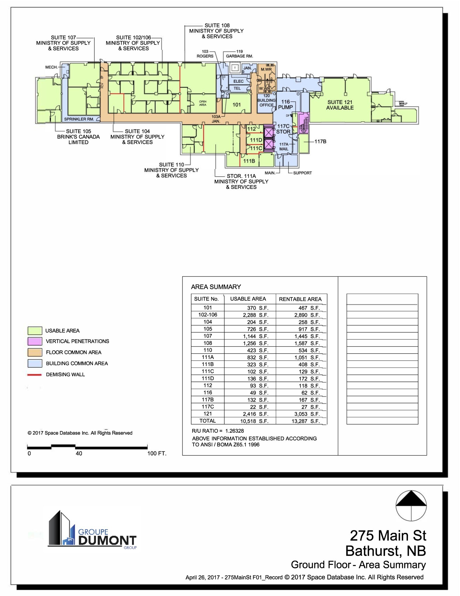 275 Main St, Bathurst, NB à louer Plan de site– Image 1 sur 2