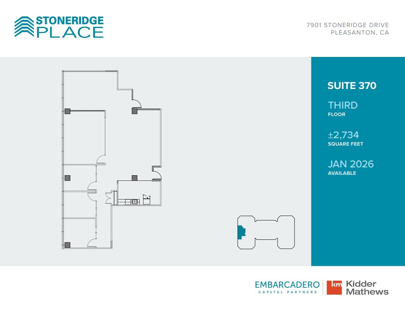 7901 Stoneridge Dr, Pleasanton, CA à louer Plan d’étage– Image 1 sur 2