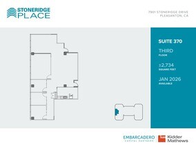 7901 Stoneridge Dr, Pleasanton, CA à louer Plan d’étage– Image 1 sur 2