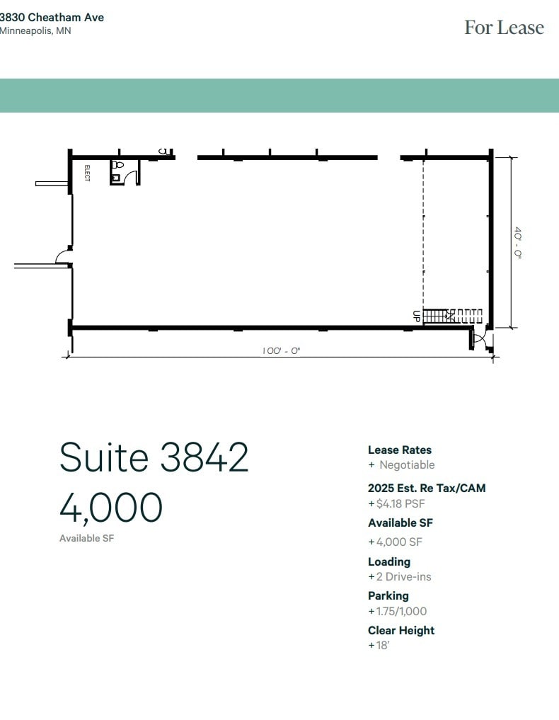 3830 Cheatham Ave, Minneapolis, MN à louer Plan d’étage– Image 1 sur 1