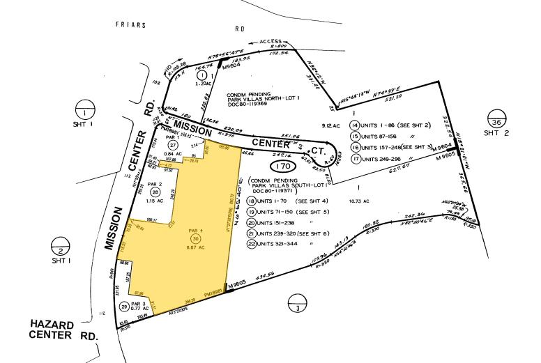 5353 Mission Center Rd, San Diego, CA à louer - Plan cadastral – Image 2 sur 6