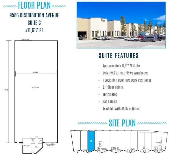 9586 Distribution Ave, San Diego, CA à louer Plan d’étage– Image 1 sur 2