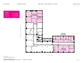 1680 N Vine St, Hollywood, CA à louer Plan d’étage– Image 1 sur 1