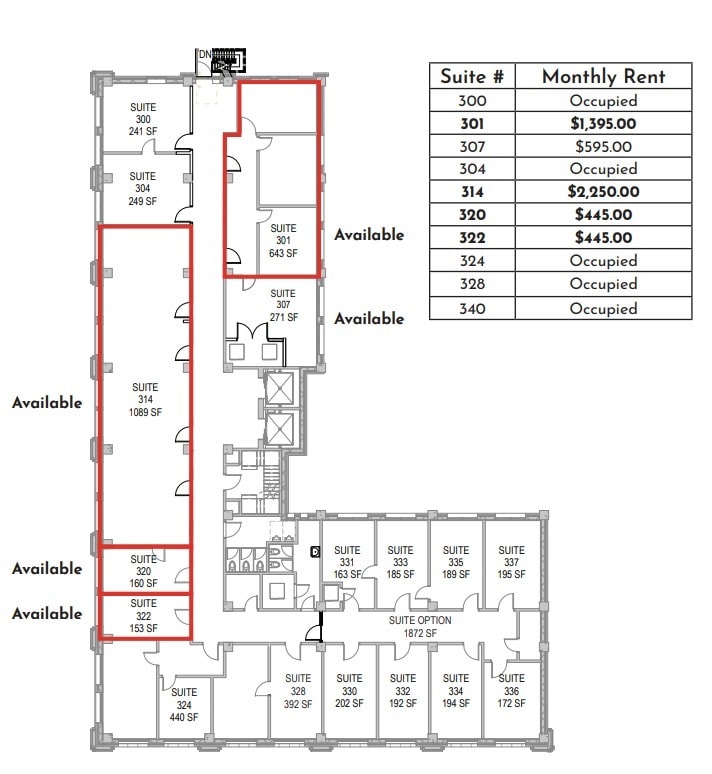 319 S 17th St, Omaha, NE à louer Plan d’étage– Image 1 sur 1
