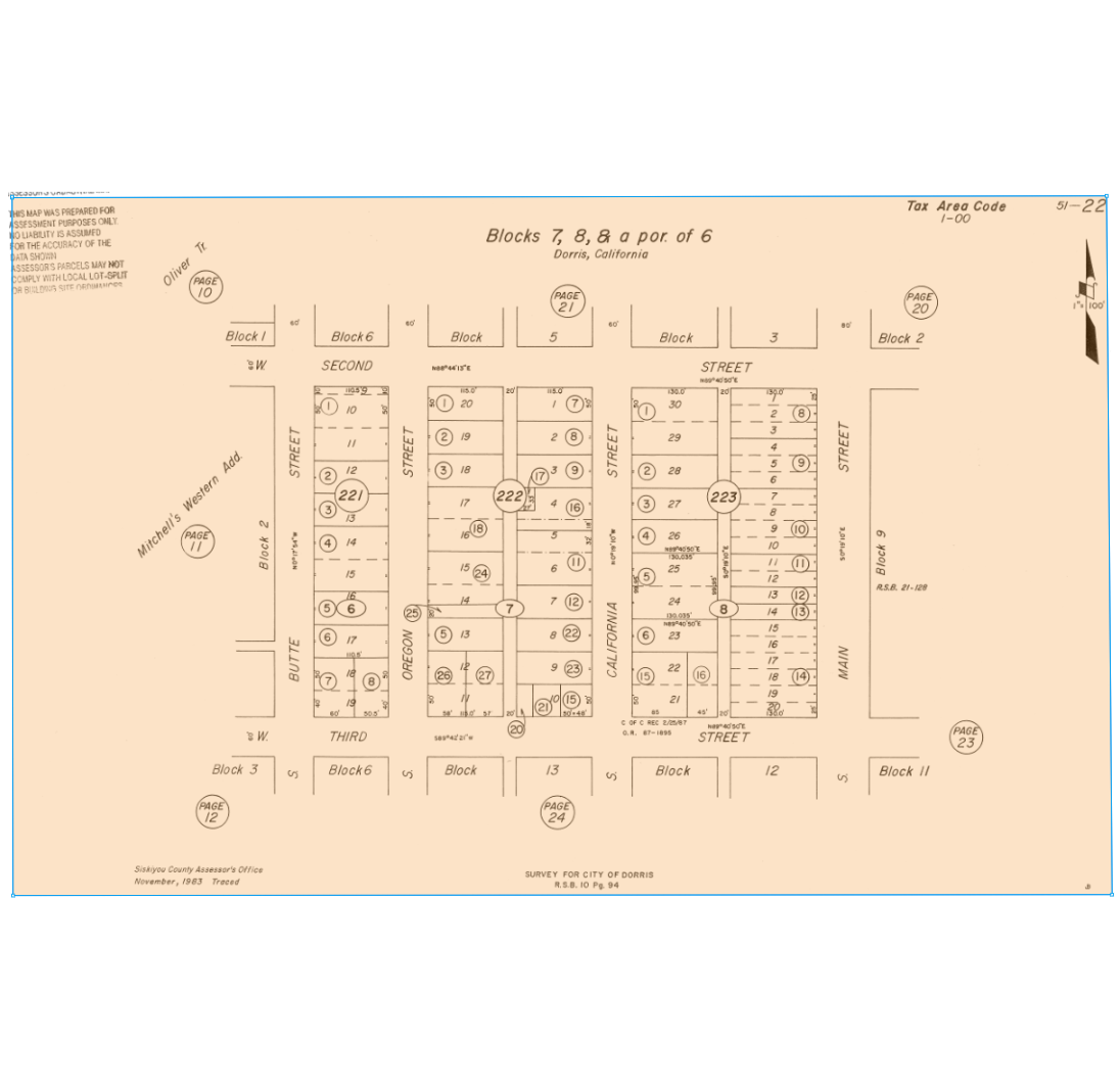 200 S California St, Dorris, CA à vendre Plan cadastral– Image 1 sur 2