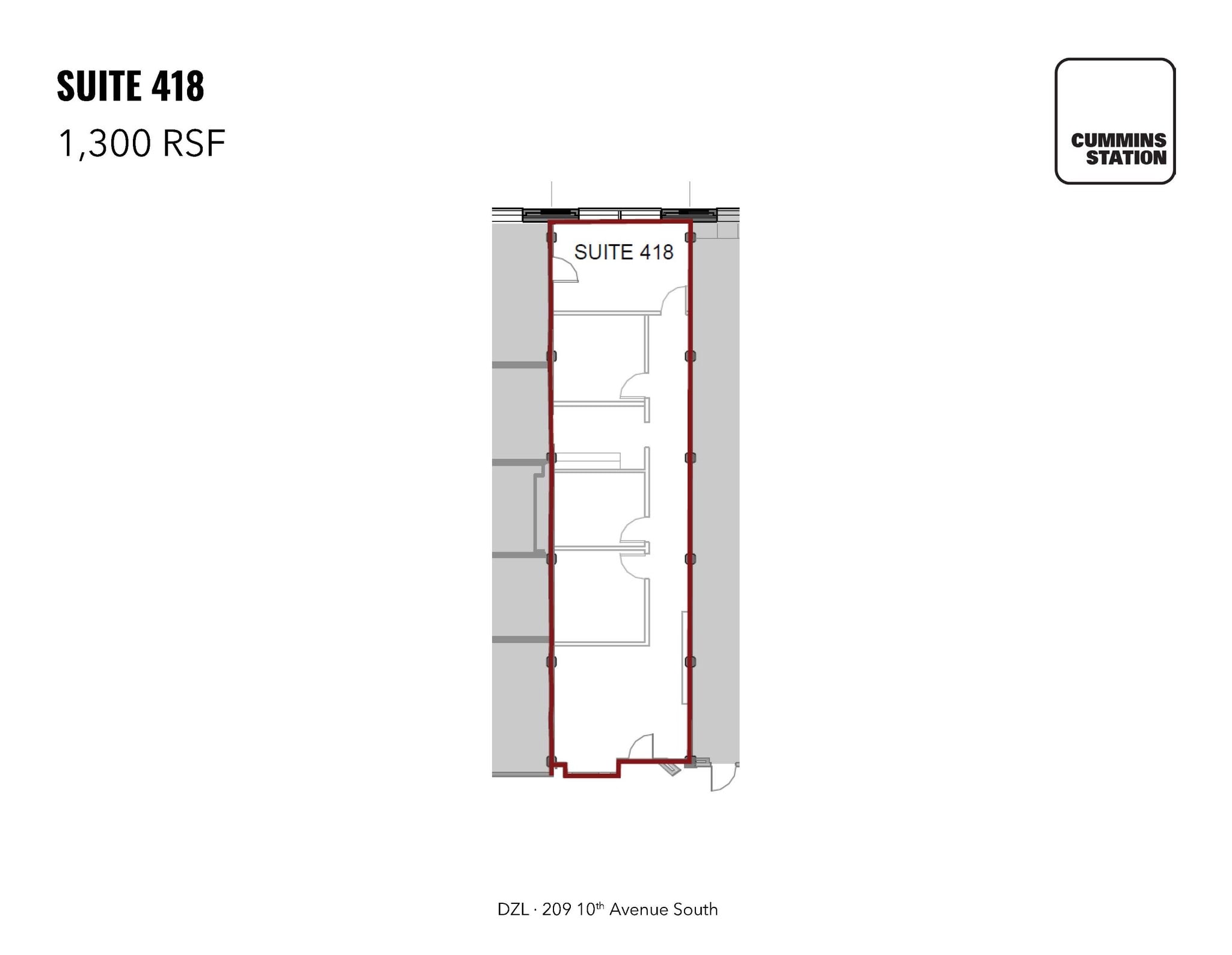 209 10th Ave S, Nashville, TN à louer Plan d’étage– Image 1 sur 1