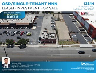 Plus de détails pour 13844 Imperial Hwy, La Mirada, CA - Local commercial à vendre