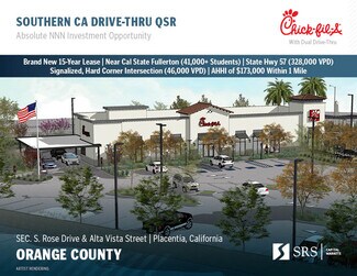 Plus de détails pour SEC. S. Rose Drive & Alta Vista Street St, Placentia, CA - Local commercial à vendre