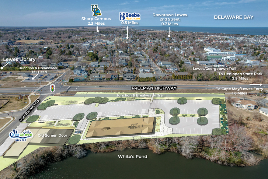 209 Monroe Ave, Lewes, DE à vendre - Aérien – Image 2 sur 6