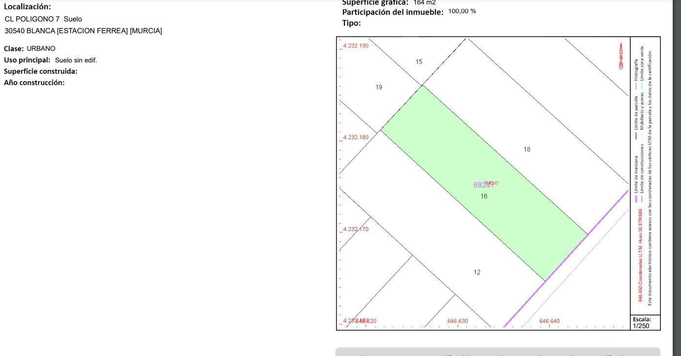 Terrain dans Blanca, Murcia à vendre Plan de site– Image 1 sur 3