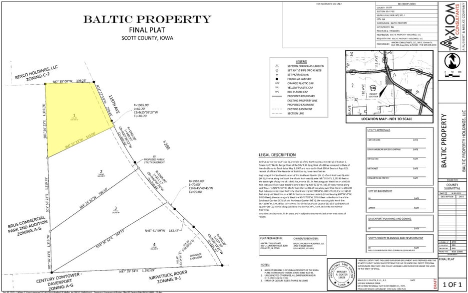 Lot 1 Baltic 118th Ave, Davenport, IA à vendre - Plan cadastral – Image 2 sur 18