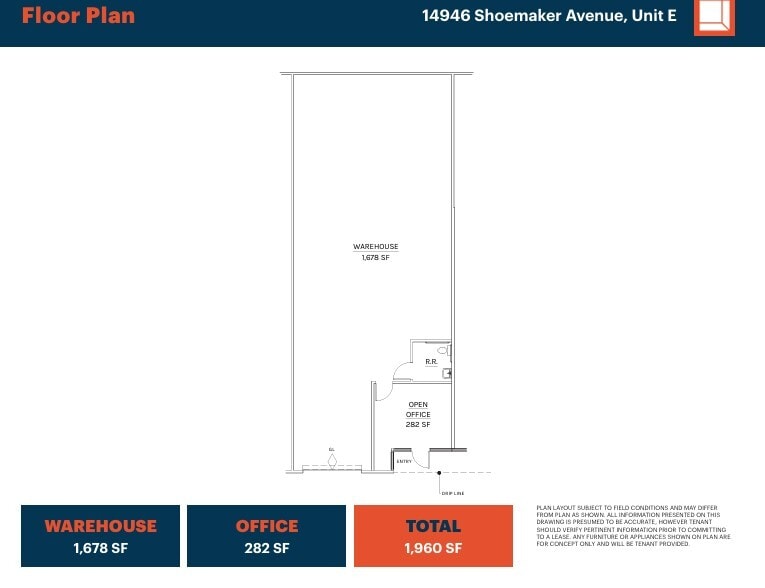 14944 Shoemaker Ave, Santa Fe Springs, CA à louer Plan d’étage– Image 1 sur 1