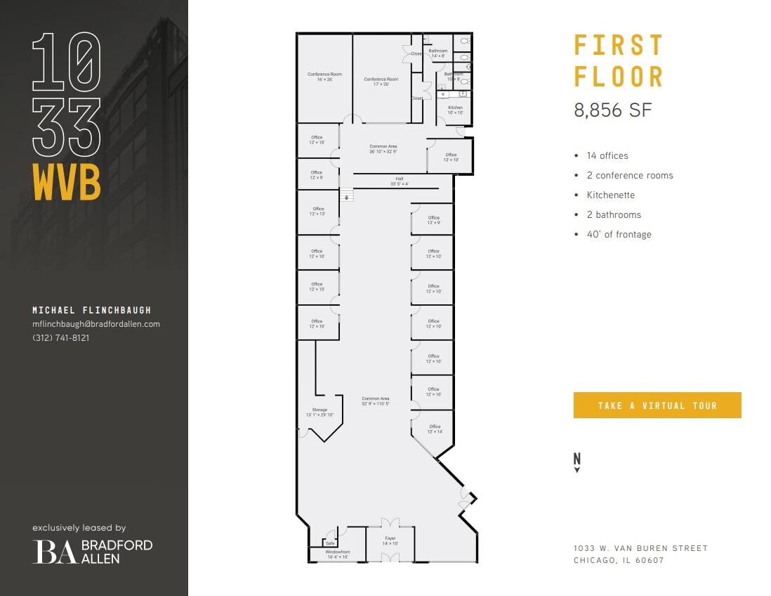 1033 W Van Buren St, Chicago, IL à louer Plan d’étage– Image 1 sur 9