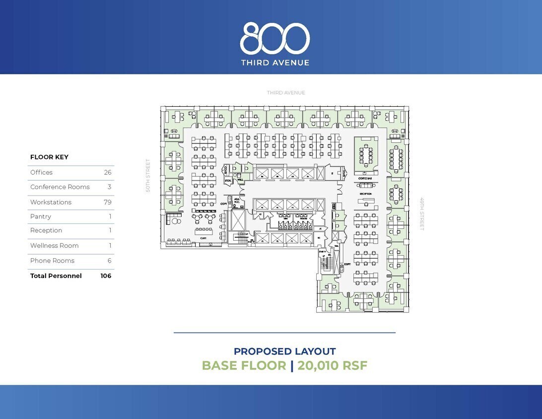 800 Third Ave, New York, NY à louer Plan d’étage– Image 1 sur 6