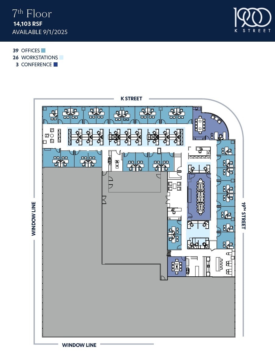 1900 K St NW, Washington, DC à louer Plan d’étage– Image 1 sur 1