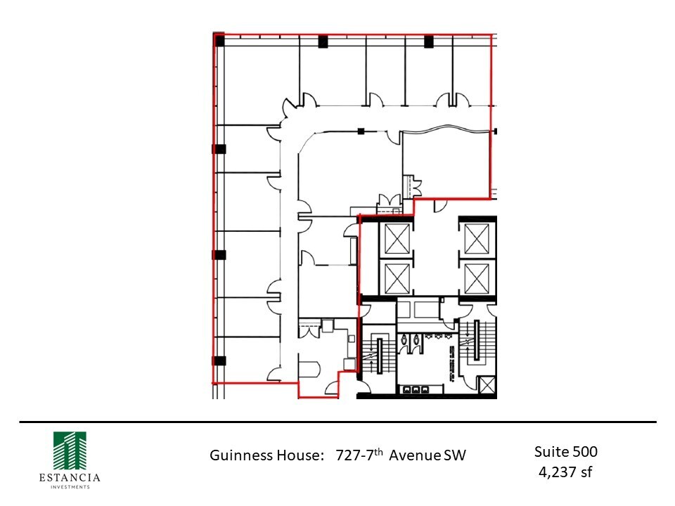727 7th Ave SW, Calgary, AB à louer Plan d’étage– Image 1 sur 7