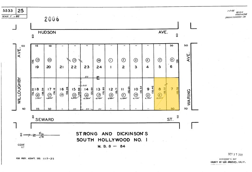 800 N Seward St, Hollywood, CA à vendre - Plan cadastral – Image 2 sur 6