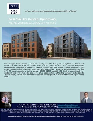 Plus de détails pour 746 West Side Ave, Jersey City, NJ - Local commercial à vendre