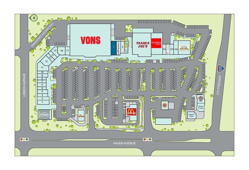 6321-6411 Haven Ave, Rancho Cucamonga, CA à louer - Plan de site – Image 2 sur 15
