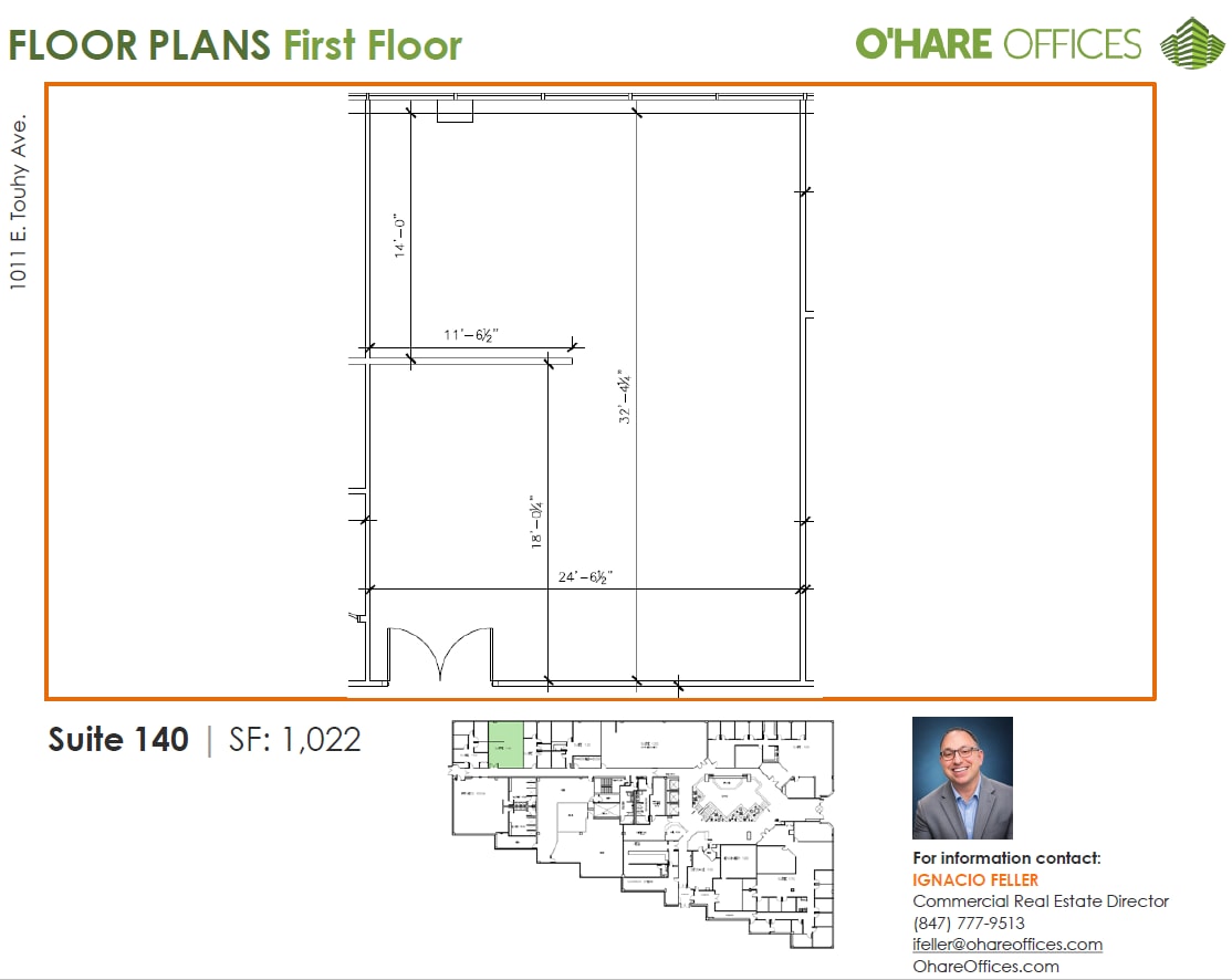 1011 E Touhy Ave, Des Plaines, IL à louer Plan d’étage– Image 1 sur 1