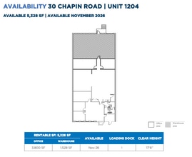 60 Chapin Rd, Pine Brook, NJ à louer Plan d’étage– Image 1 sur 1