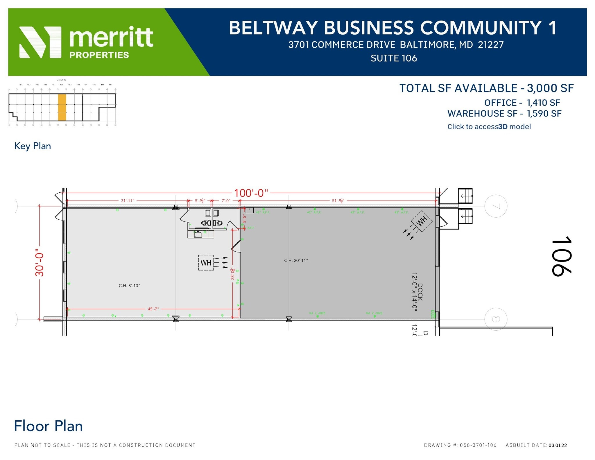 3700 Commerce Dr, Baltimore, MD à louer Plan d’étage– Image 1 sur 1