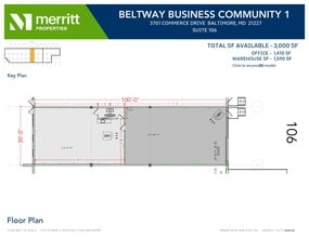 3700 Commerce Dr, Baltimore, MD à louer Plan d’étage– Image 1 sur 1