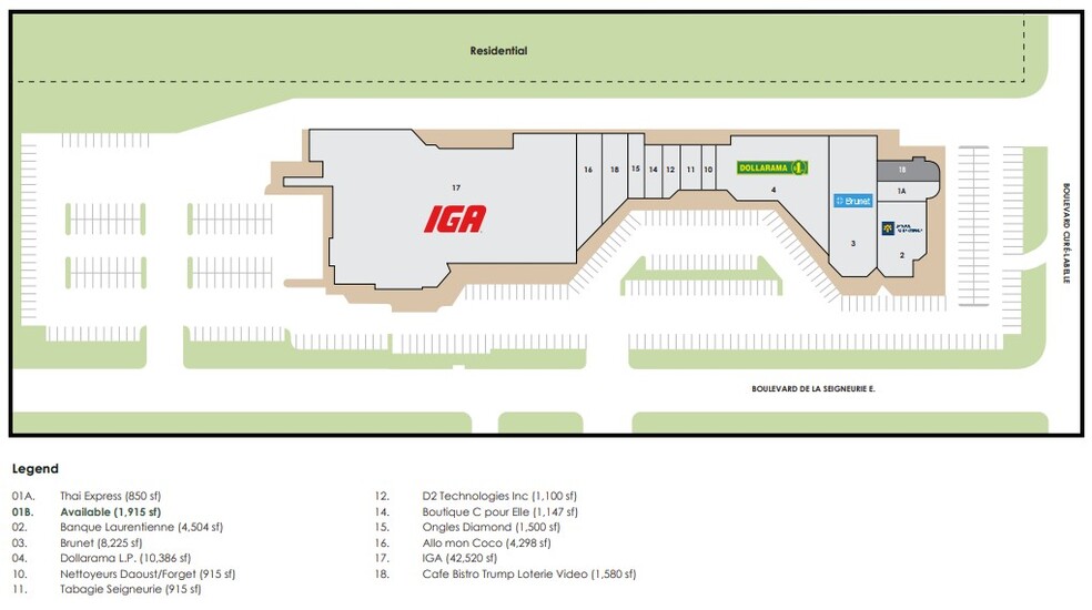 9 Boul De La Seigneurie E, Blainville, QC à louer - Plan de site – Image 2 sur 2