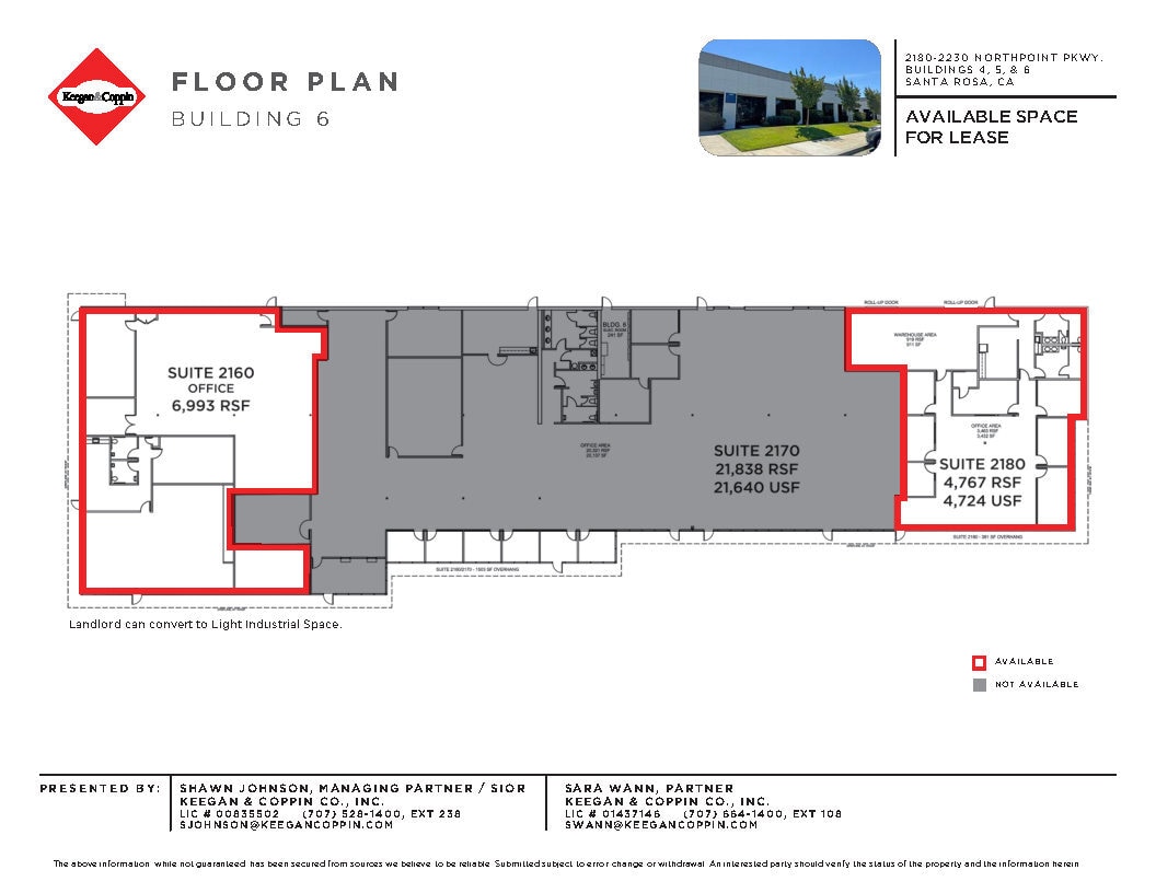 2160-2180 Northpoint Pky, Santa Rosa, CA à louer Plan d’étage– Image 1 sur 1