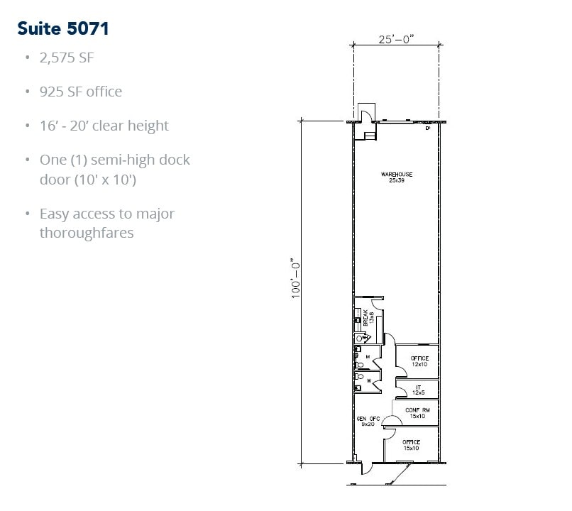 5029-5047 Martin Luther King Fwy, Fort Worth, TX à louer Plan d’étage– Image 1 sur 1