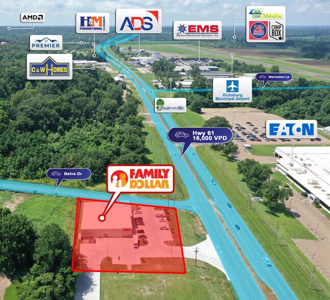 5100 Highway 61 S, Vicksburg, MS à vendre - Aérien – Image 3 sur 5