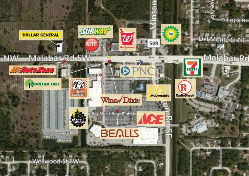 195 Malabar Rd, Palm Bay, FL à louer - Plan de site – Image 2 sur 25
