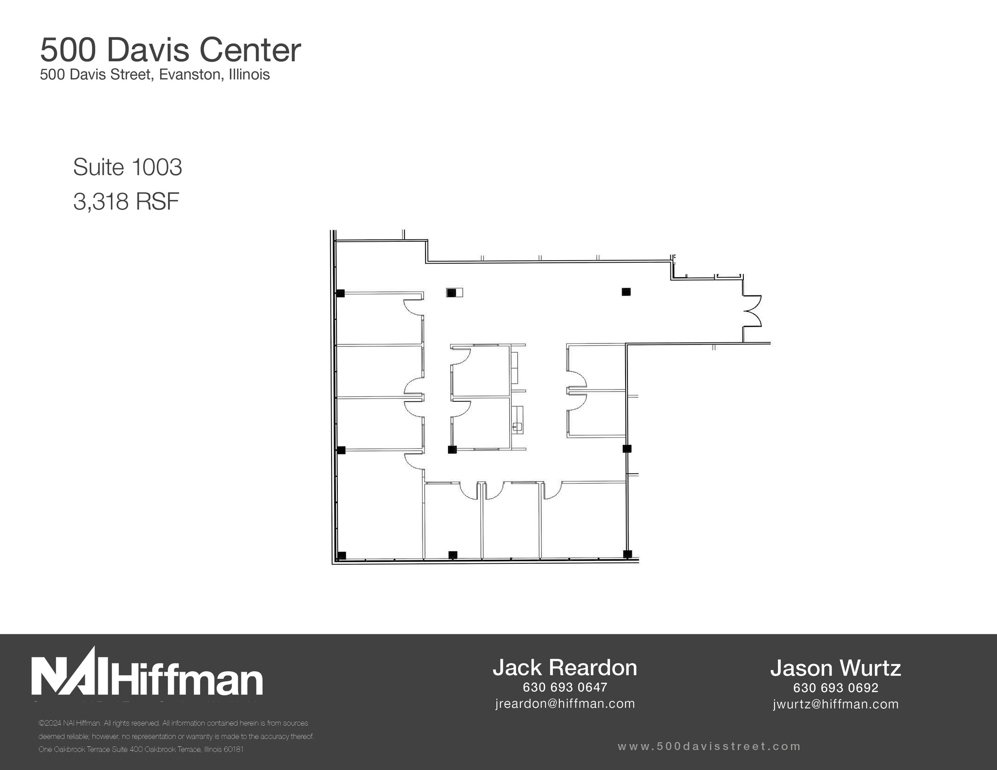 500 Davis St, Evanston, IL à louer Plan d’étage– Image 1 sur 1