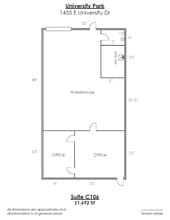 1415 E University Dr, Tempe, AZ à louer Plan d’étage– Image 1 sur 2