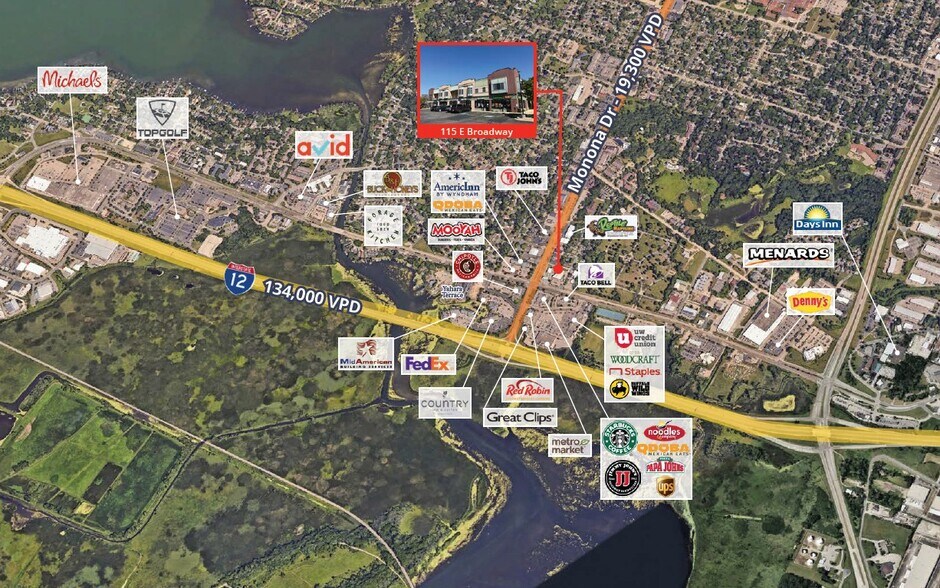 115 E Broadway, Monona, WI à louer - Photo de l’immeuble – Image 2 sur 3