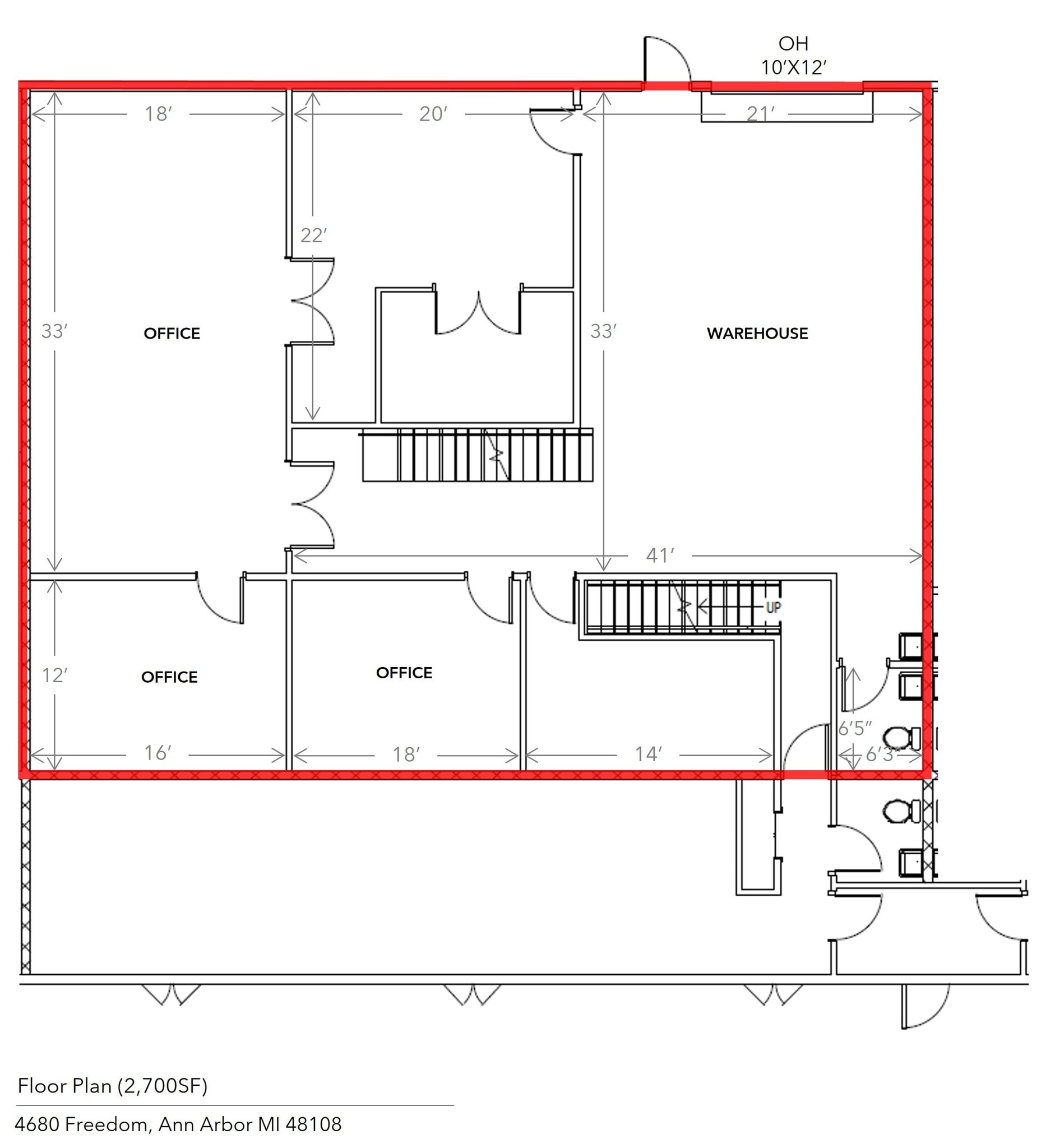 4660-4684 Freedom Dr, Ann Arbor, MI à louer Plan d’étage– Image 1 sur 6