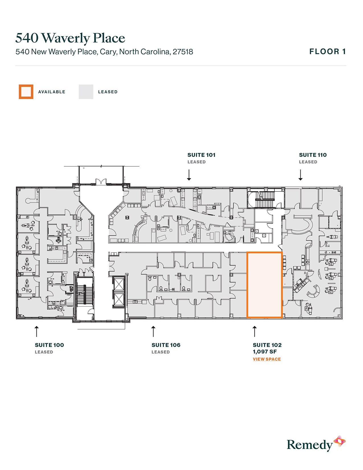 540 New Waverly Pl, Cary, NC à louer Plan d’étage– Image 1 sur 1