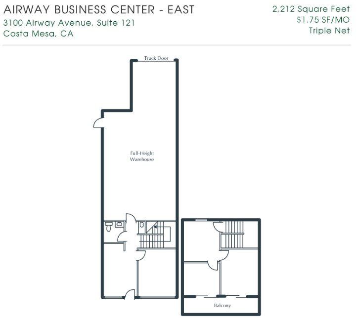 3100 Airway Ave, Costa Mesa, CA à louer Plan d’étage– Image 1 sur 1