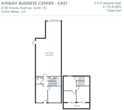 3100 Airway Ave, Costa Mesa, CA à louer Plan d’étage– Image 1 sur 1