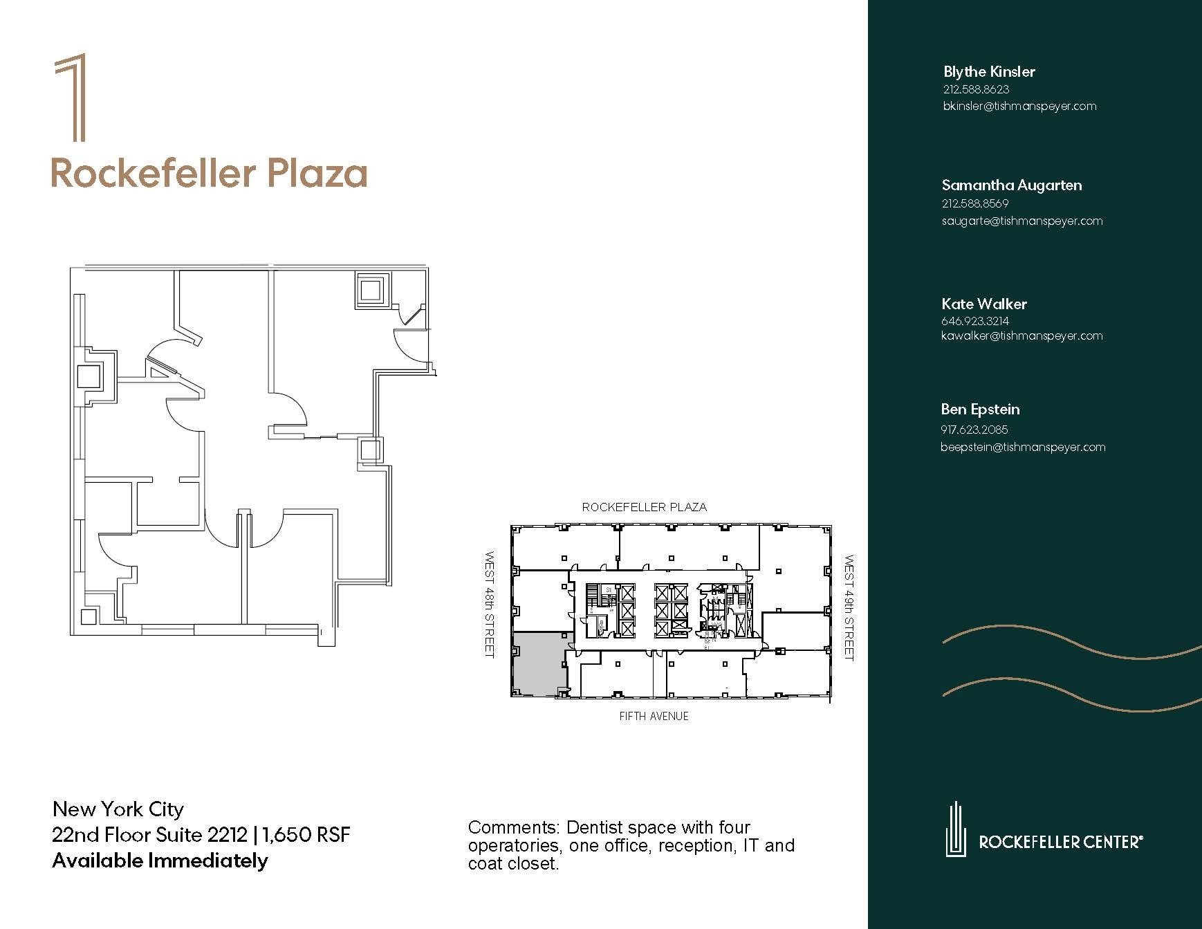 1 Rockefeller Plaza, New York, NY à louer Plan d’étage– Image 1 sur 12