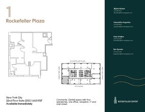 1 Rockefeller Plaza, New York, NY à louer Plan d’étage– Image 1 sur 12
