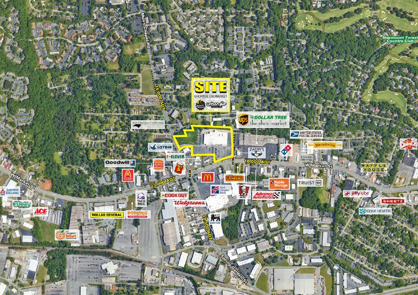 4640-4648 W Market St, Greensboro, NC à louer - Aérien – Image 2 sur 4