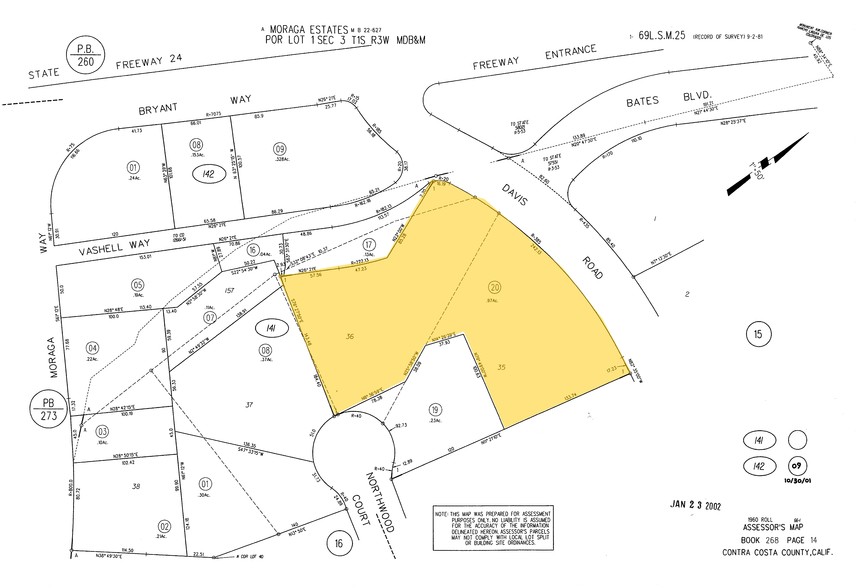 89 Davis Rd, Orinda, CA à louer - Plan cadastral – Image 2 sur 5