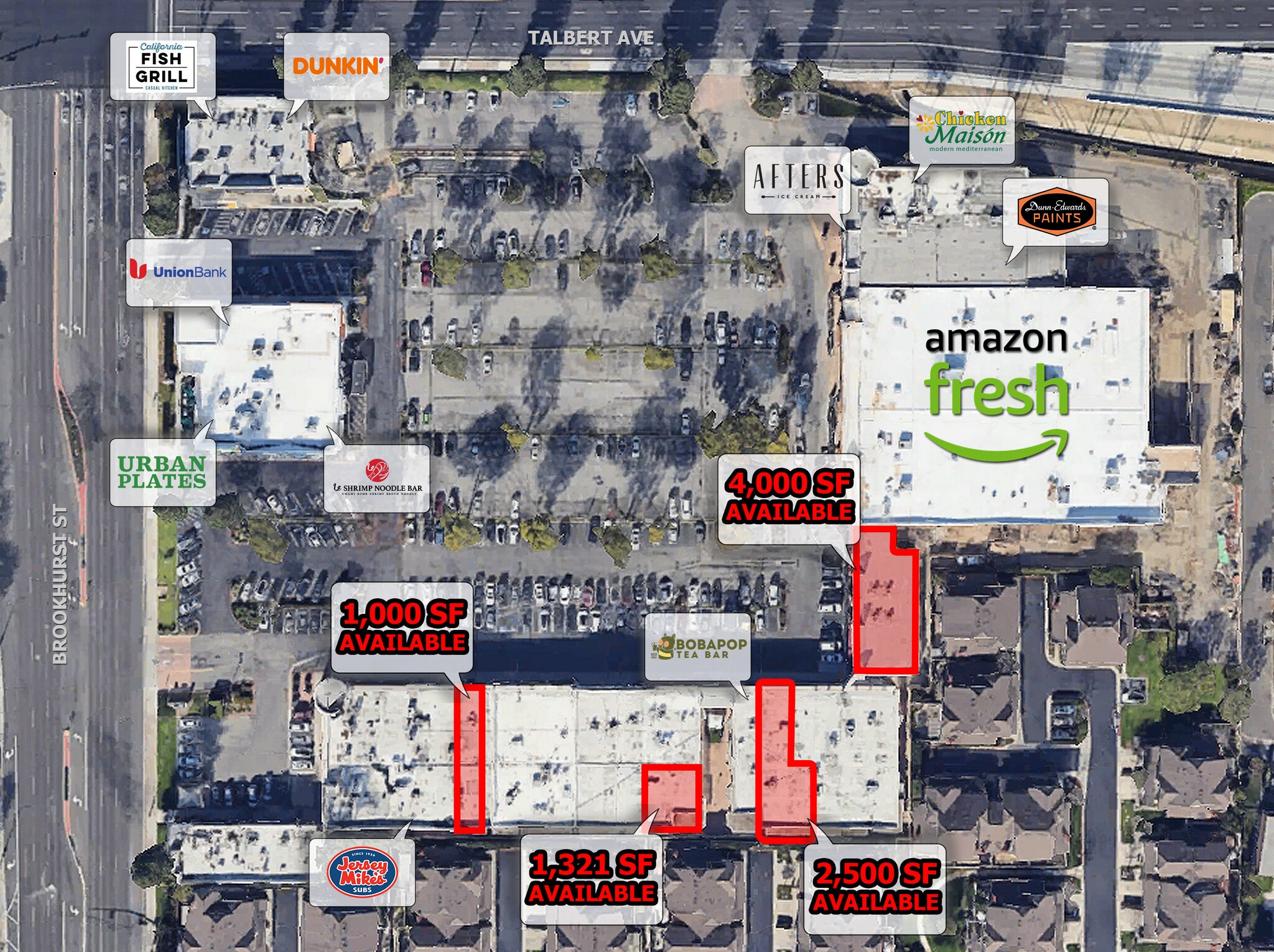 18000-18122 Brookhurst, Fountain Valley, CA à louer Aérien– Image 1 sur 9